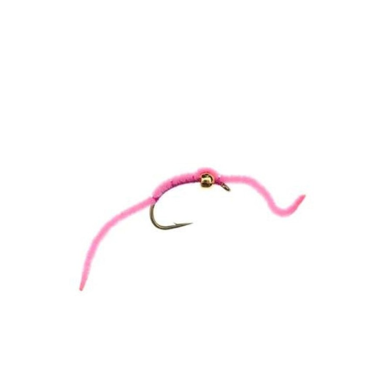 Bead Head San Juan Worm – Flourescent Pink -Size 10