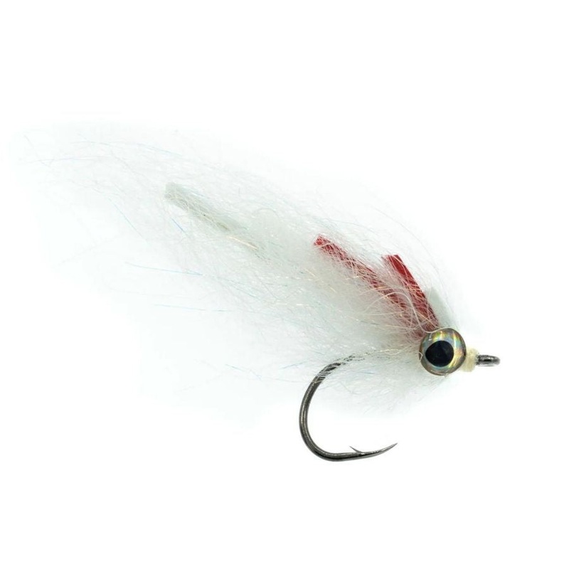 Foam Gut Minnow – White/Red – Size 1