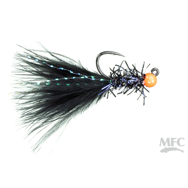 Chan’s Straggle Leech – Black/Hot Orange Bead – Size 10
