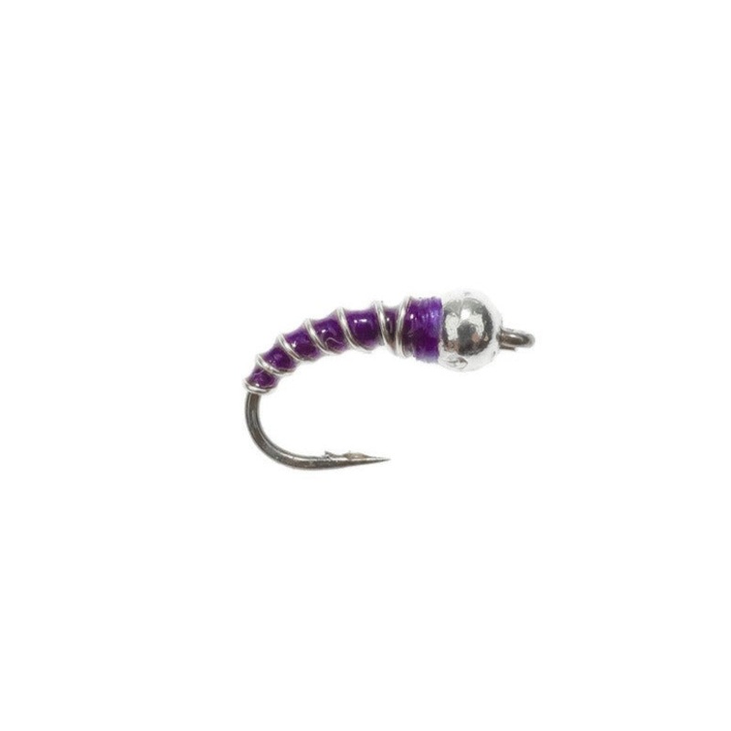 Tungsten Bead Zebra Midge – Purple – Size 18