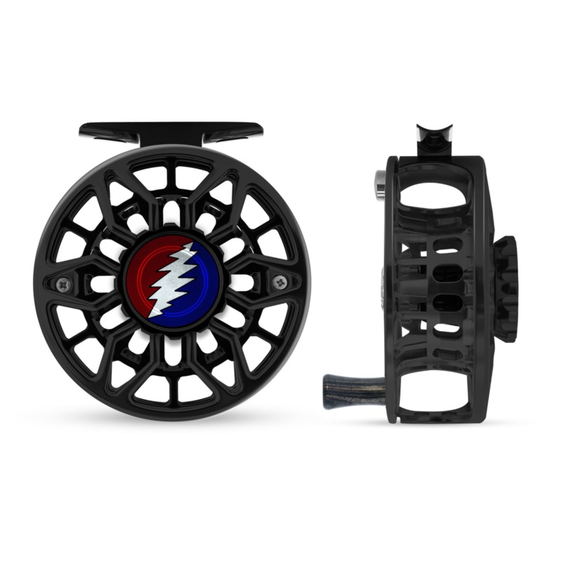 Abel SDF Ported Fly Reel – Black / Grateful Dead – Size 5/6