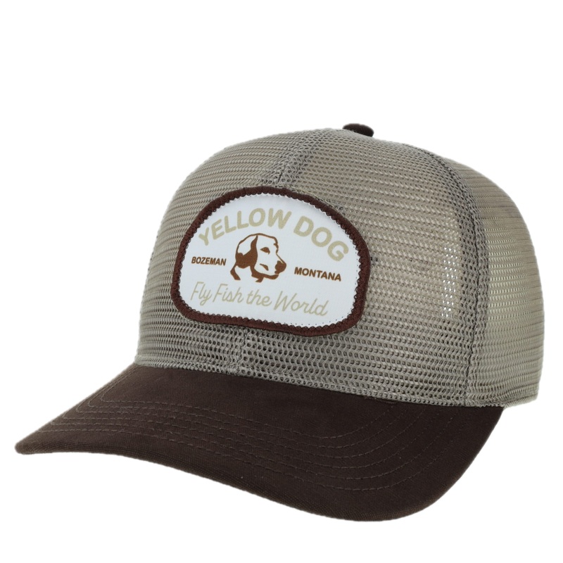 Meshy Fly Fish the World Hat – Khaki/Brown