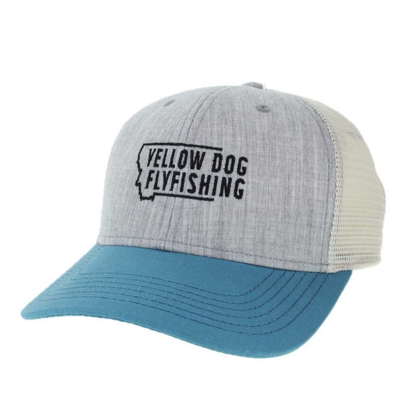 Yellow Dog Trucker Hat – Melange Grey/Pacific Blue/Stone