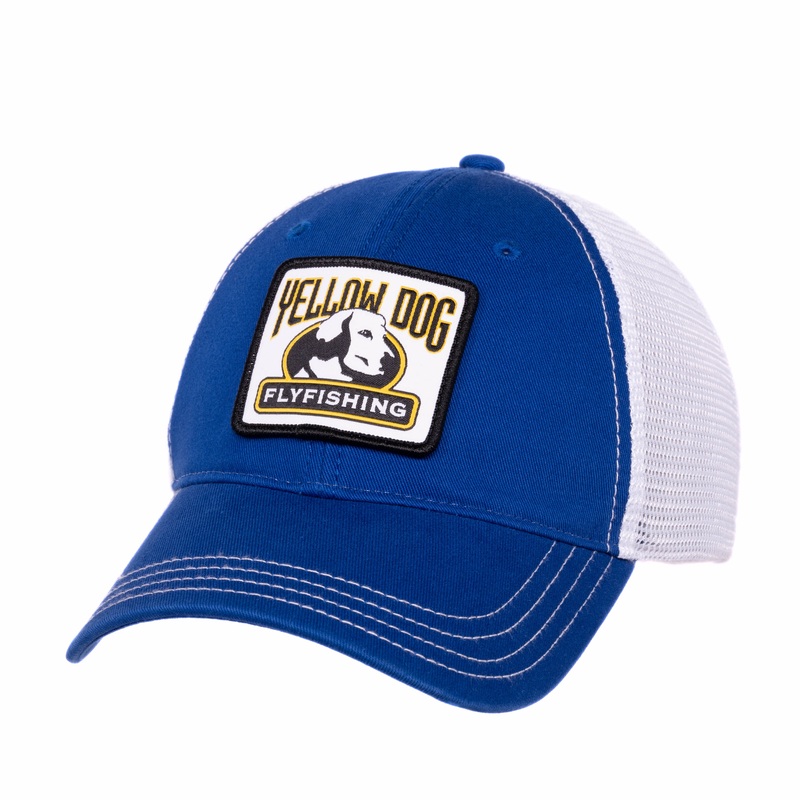 Yellow Dog Trucker Hat – Royal/White