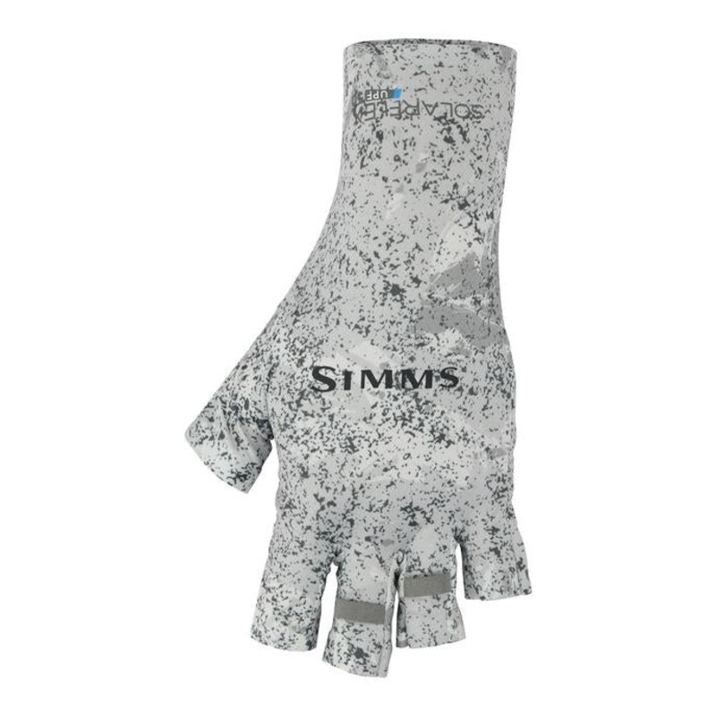 Simms SolarFlex Half-Finger SunGlove – Back Eddy White