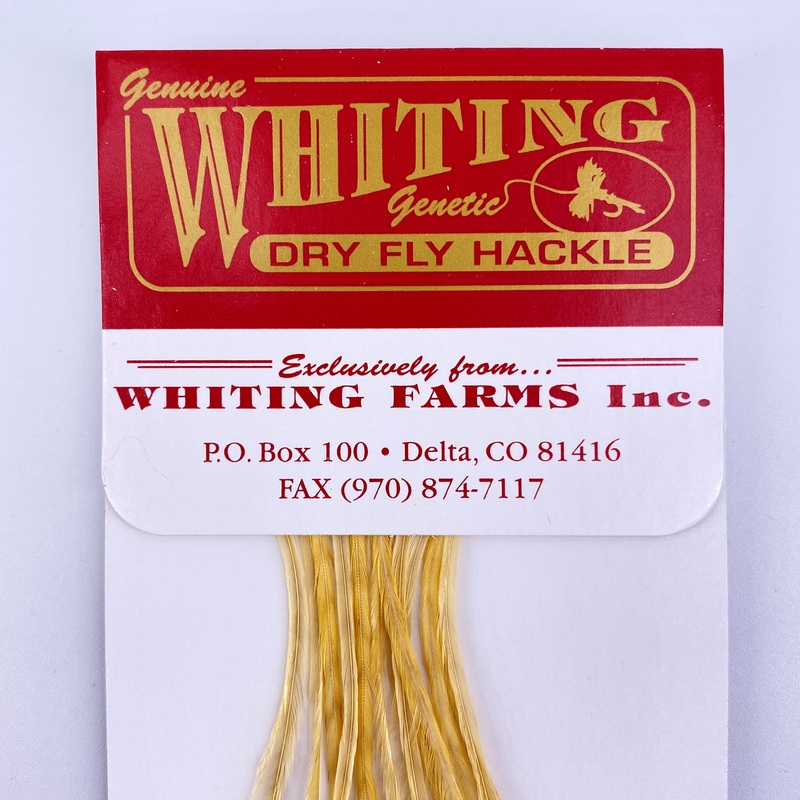 Whiting 100 Pack Dry Fly Hackle  – Light Ginger – 18