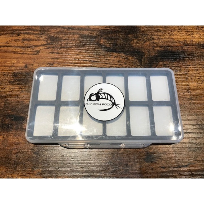 Fly Fish Food Logo Fly Box, Super Slim 12 Magnetic Compartments – Large