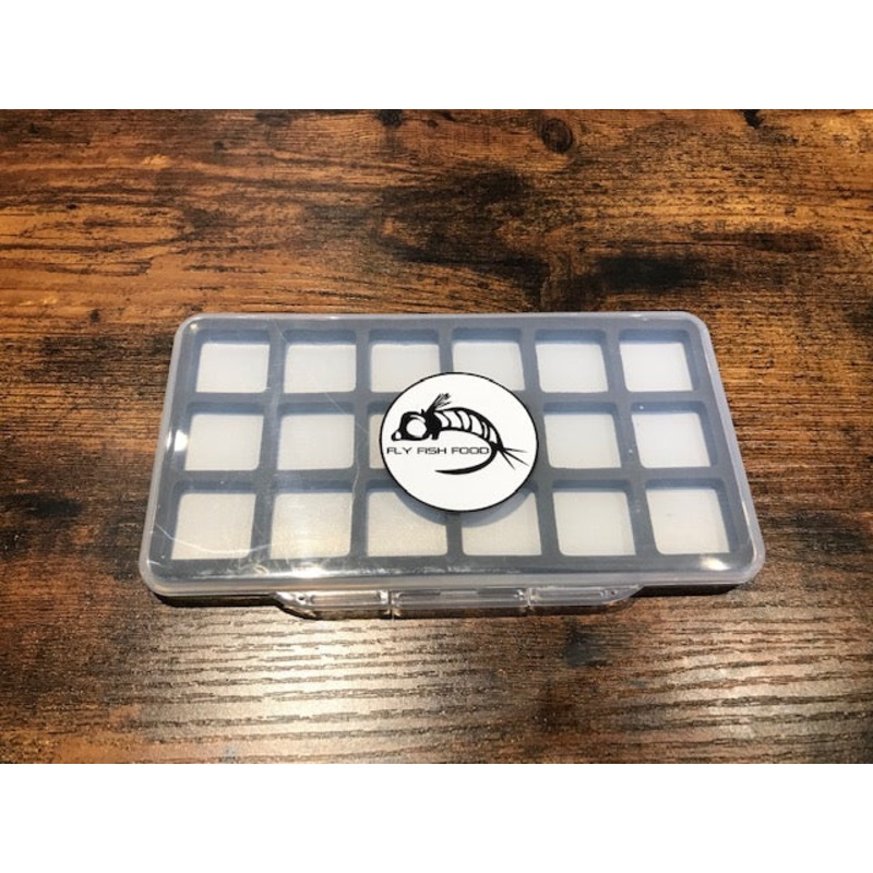 Fly Fish Food Logo Fly Box, Super Slim 18 Magnetic Compartments – Large