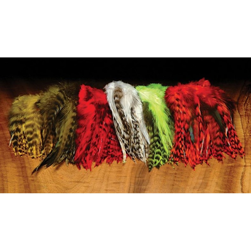 Hareline Strung 4-6 Grizzly Variant Saddle Hackle