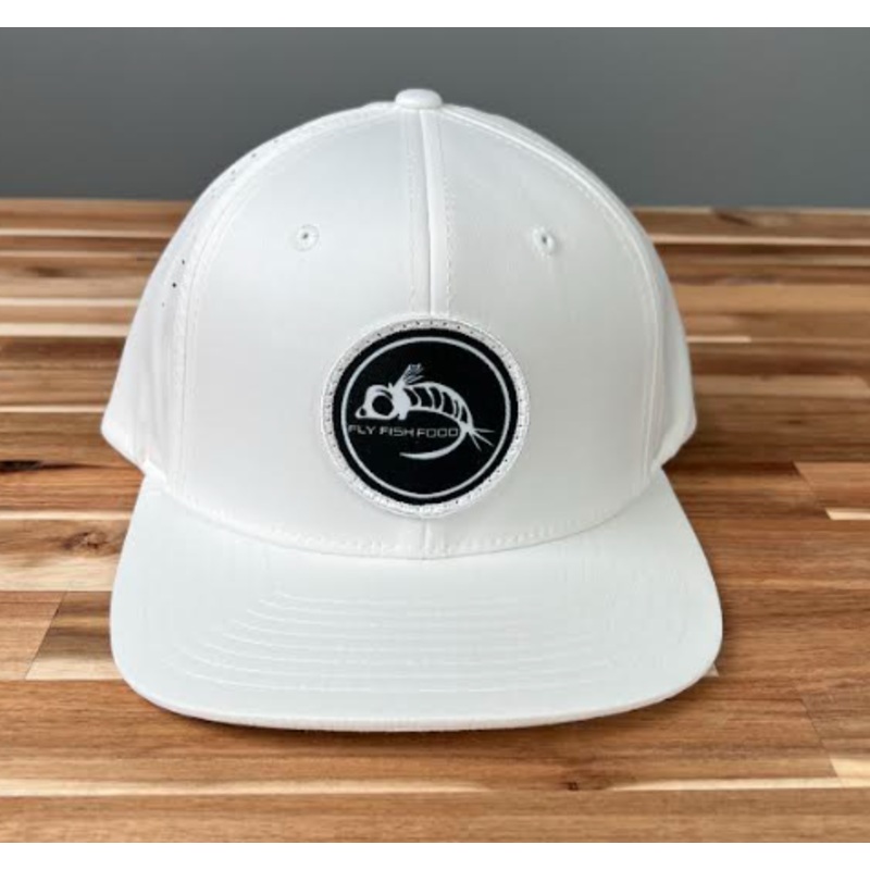 Fly Fish Food Golf/Athletic Logo Hat – White