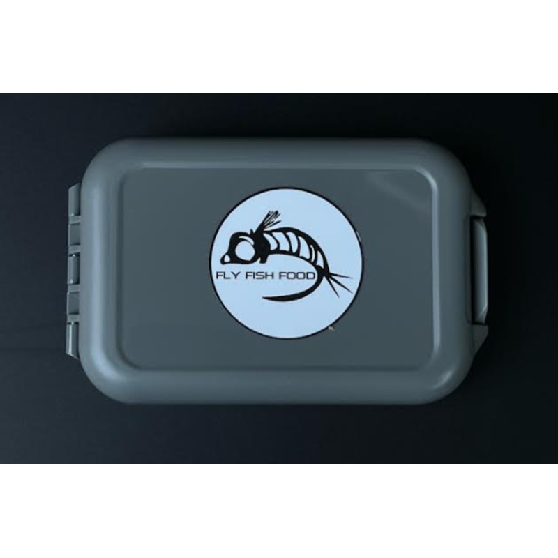 Fly Fish Food Logo Fly Box – Gray Double Sided, Medium W/Dry Fly Foam
