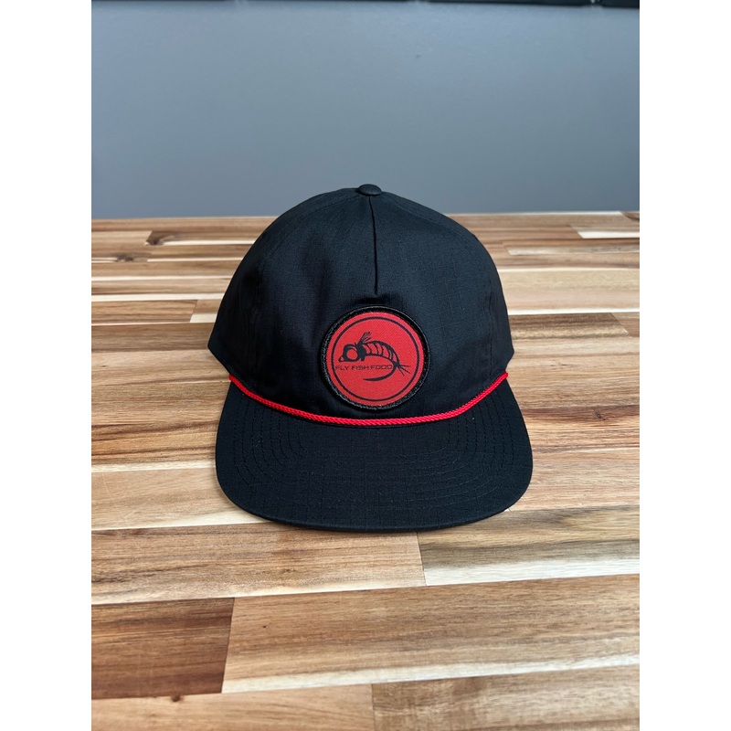 Fly Fish Food Logo Hat – Black/Red Band