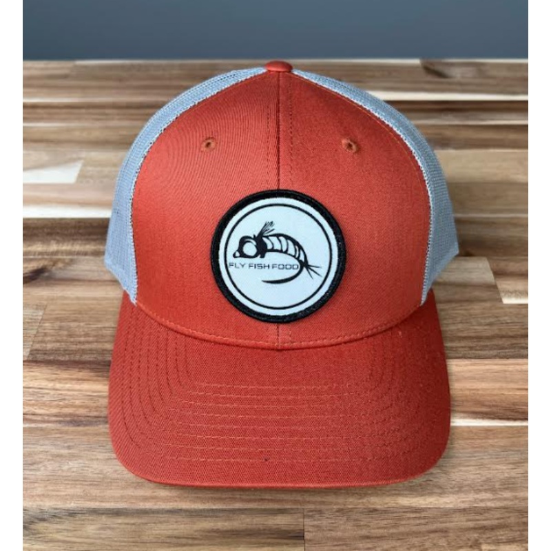 Fly Fish Food Logo Hat – Dark Orange/Aluminium
