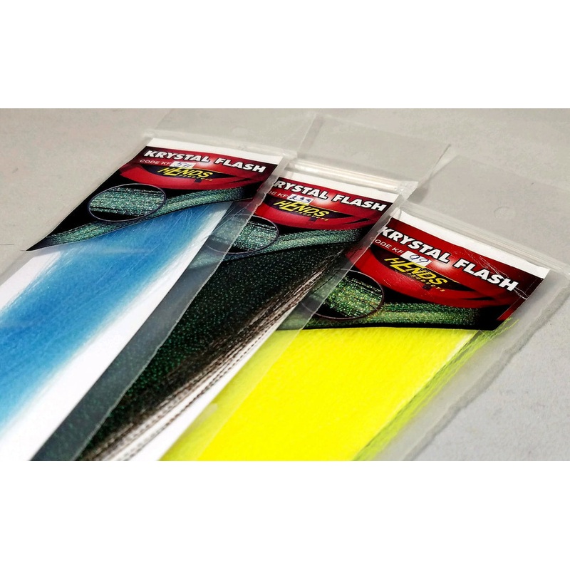 Hends Krystal Flash|White 01|Orange 02|Yellow 06|Red 08|Copper Lt. 10|Sky Blue 11|Salmon 13|Grey 15|Violet Dk. 17|Violet 18|Pink 19|Green 20|Black 30|Olive 34|Cinnamon 35|Fluo Pink 41|Orange-Yellow Shine 42|Orange-Brown Shine 43|Copper Dk. 44|Black-Brown