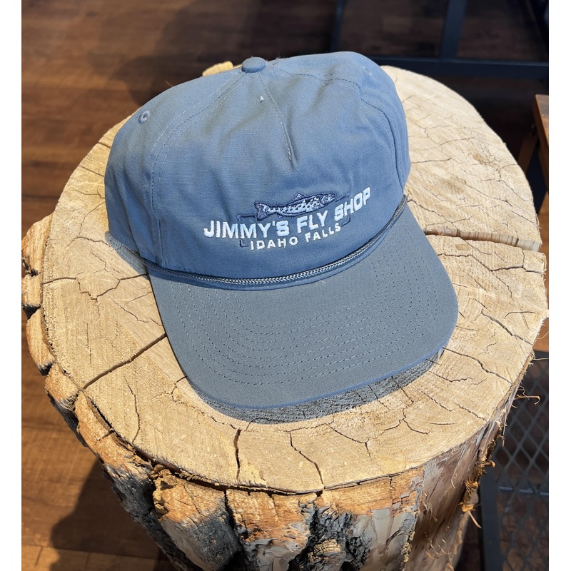 Jimmy’s Fly Shop Hat – Embroided Trout – Blue
