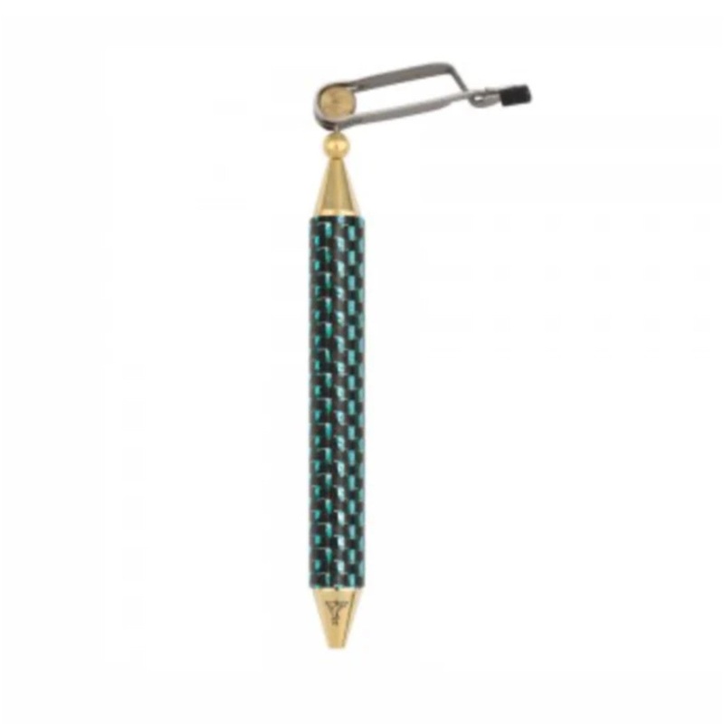 Dr. Slick –  Carbon Fiber Handle Jumbo – Rotary Hackle Plier w/Rubber Tubing on One Jaw, w/Half Hitch Too