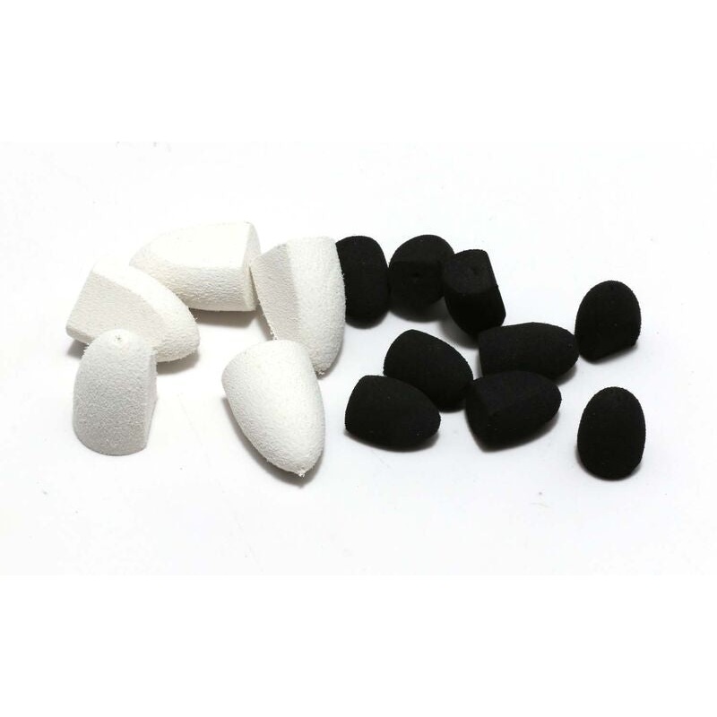 Foam Flat Face Popper Heads|Black|White|Small|Large