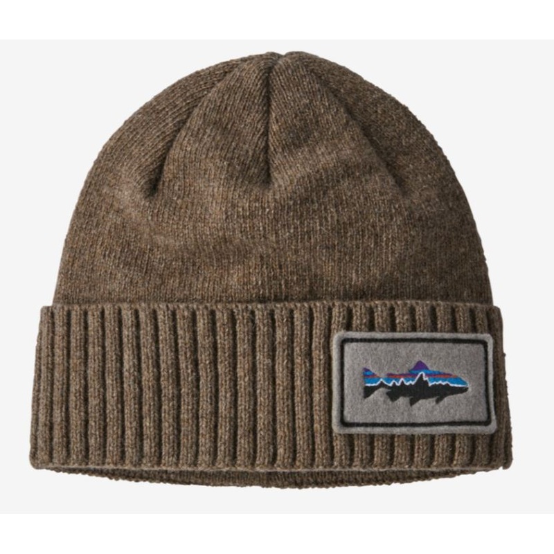 Patagonia – Brodeo Beanie – Fitz Roy Trout Patch – Ash Tan