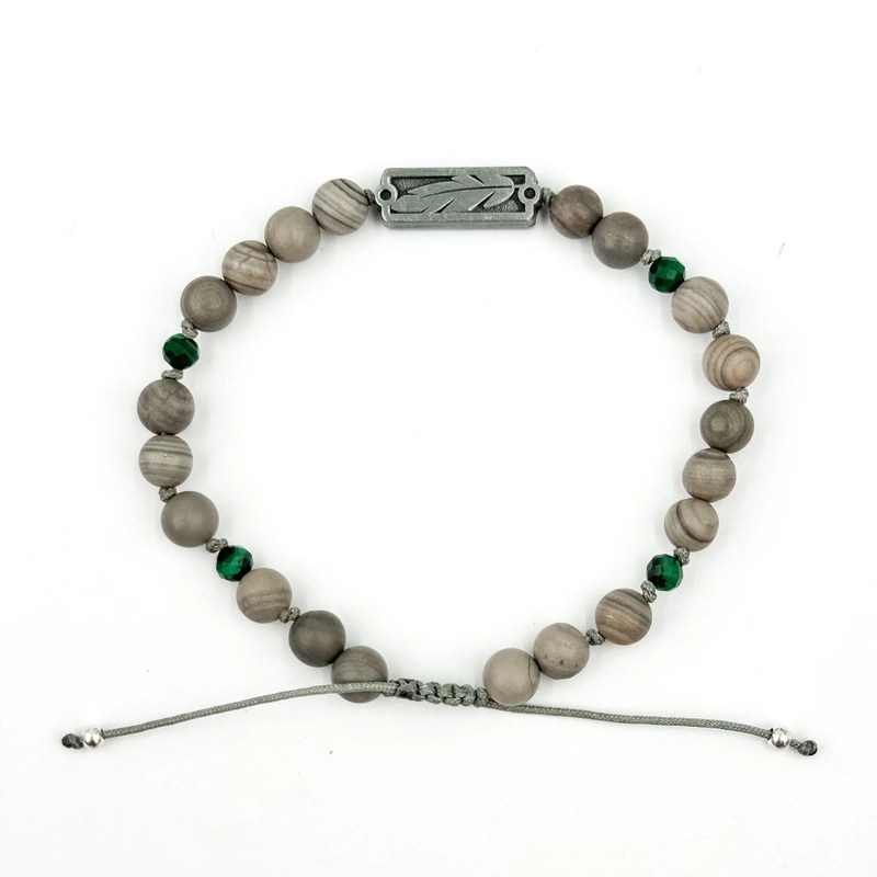 Sight Line Provisions – Feather Grey + Malachite Beads