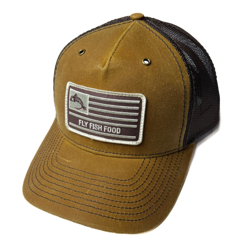 Fly Fish Food America Flag Hat – Vintage Brown