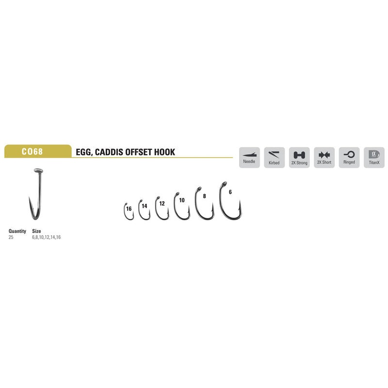Mustad – Egg/Caddis Offset Hook  CO68AP