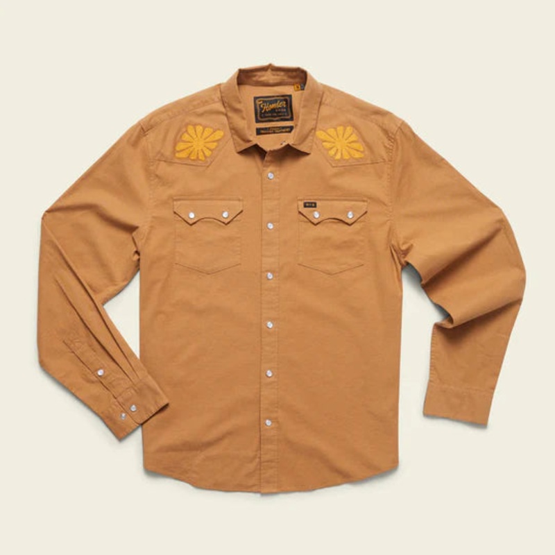 Howler Bros – Crosscut Deluxe Snapshirt – Fawn: Deep Thoughts