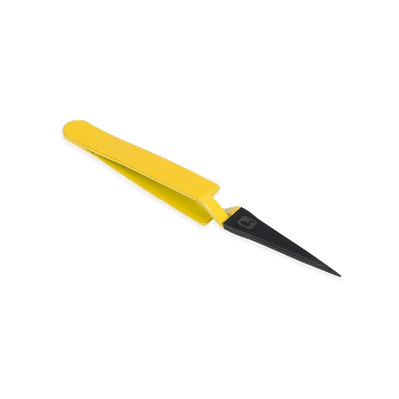 Loon Mini Straight D-Loop Tweezer – Yellow