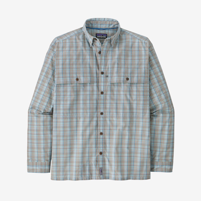 Patagonia – Men’s Long-Sleeved Island Hopper Shirt – Down River: Steam Blue