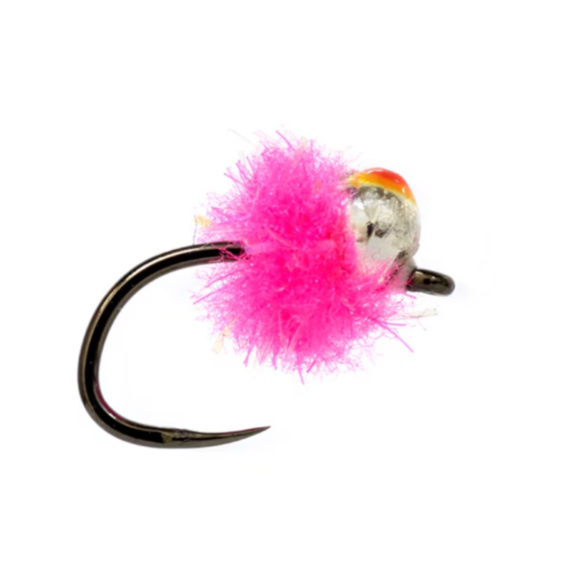 Crostons Tungsten Mini Egg – Fl. Hot Pink Barbless (Red Dot)