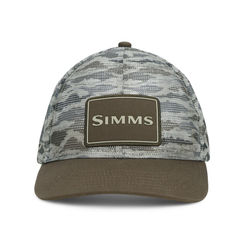 Simms Mesh All-Over Trucker Hat – Tiger Camo Sand/Smoke