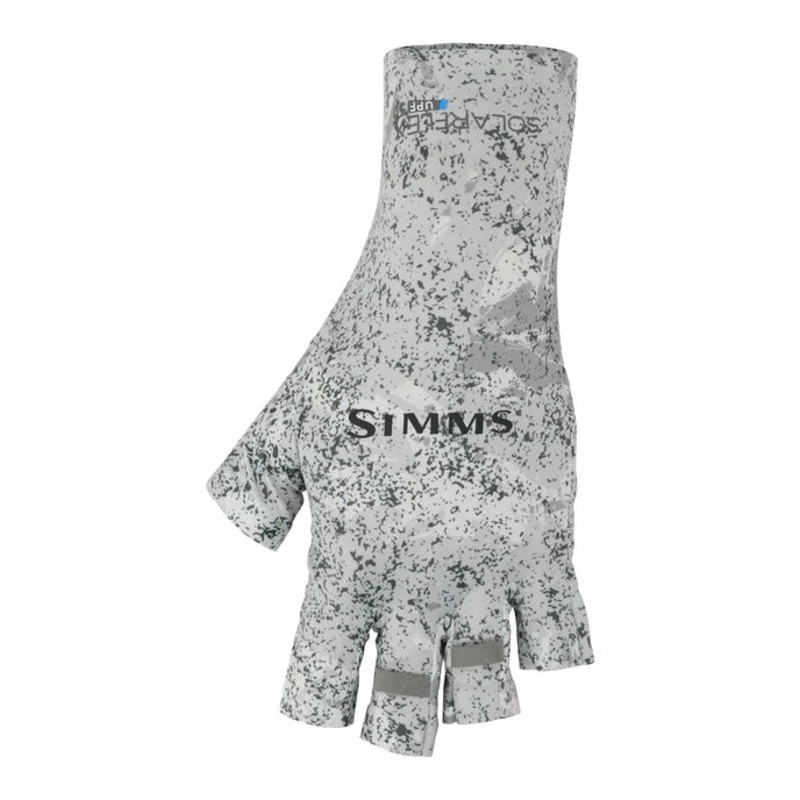 Simms SolarFlex Half-Finger Sun Gloves – Back Eddy White