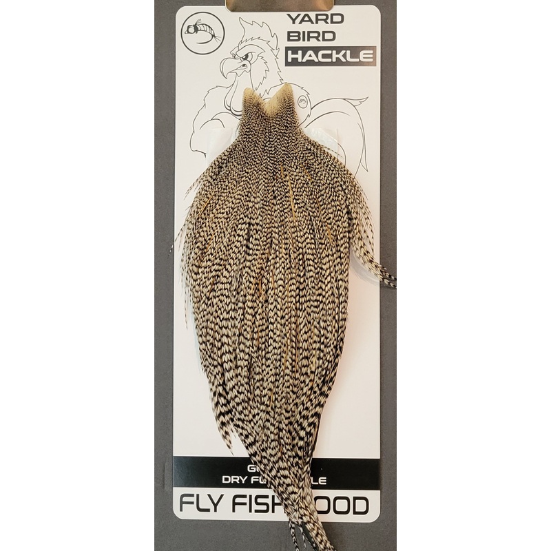 Flash Sale Hackle 101 – Yard Bird Cape – Grizzly Variant (sizes 8-22)