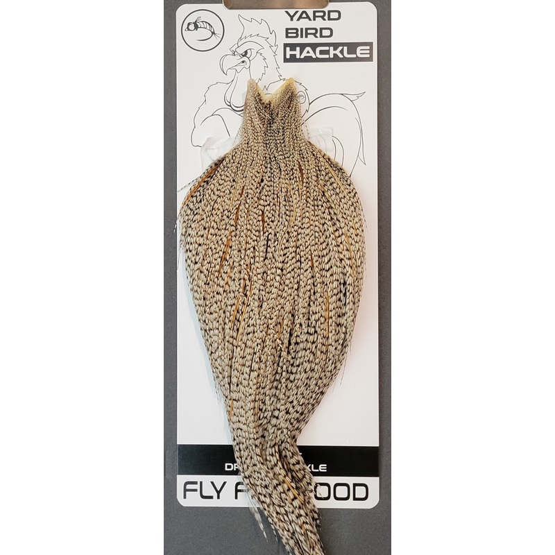 Flash Sale Hackle 103 – Yard Bird Cape – Grizzly Variant (sizes 8-22)