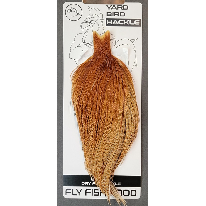 Flash Sale Hackle 157 – Yard Bird Cape – Barred Dark Ginger (sizes 8-22)