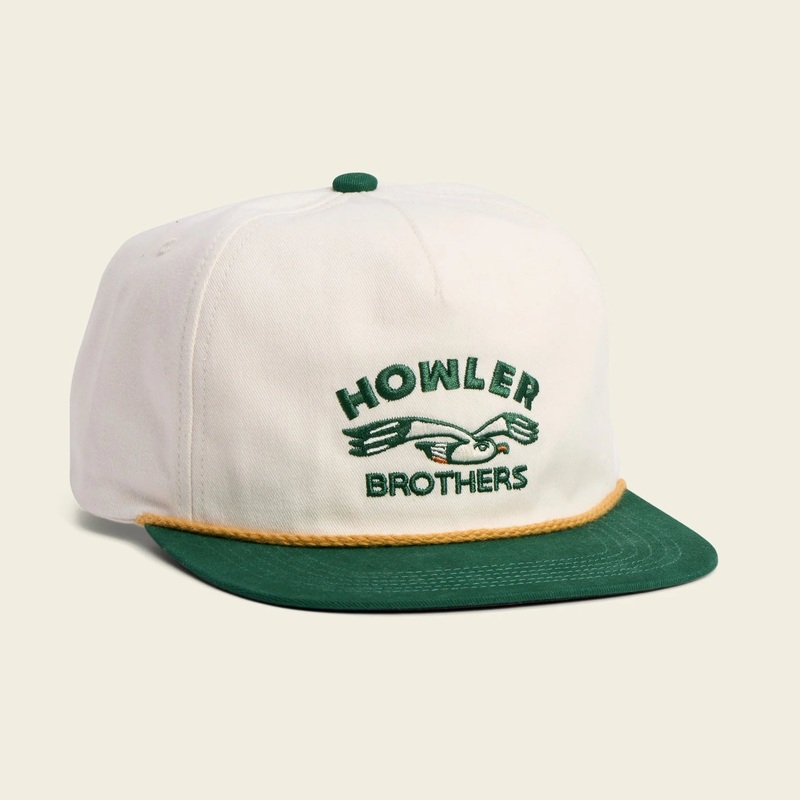 Howler Bros Unstructured Snapback Hat – Seagull: White/Green