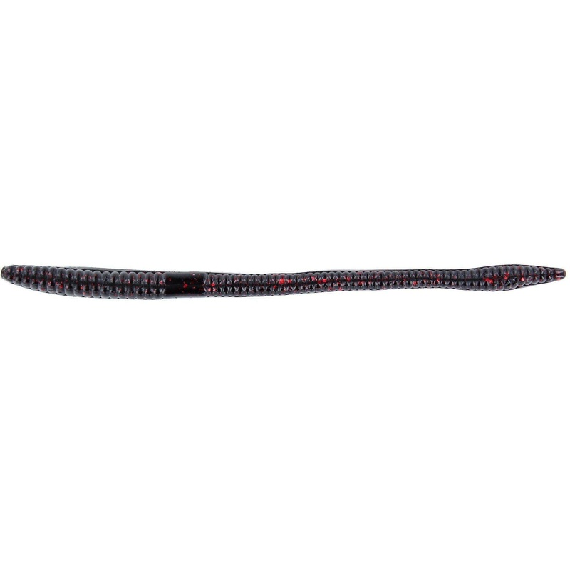Zoom Trick Worm 6.5” Black Red Glitter 20Pk
