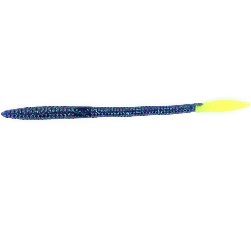 Zoom Trick Worm 6.5” Junebug/Chartreuse 20Pk