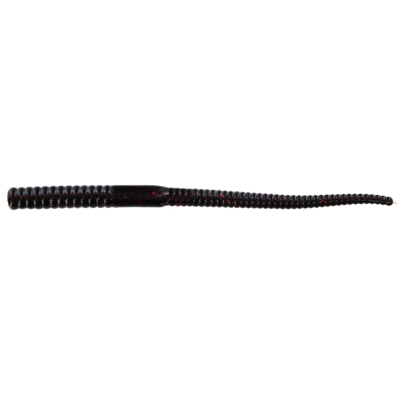 Zoom Shakey Head Worm 5” Black Red Glitter 20Pk