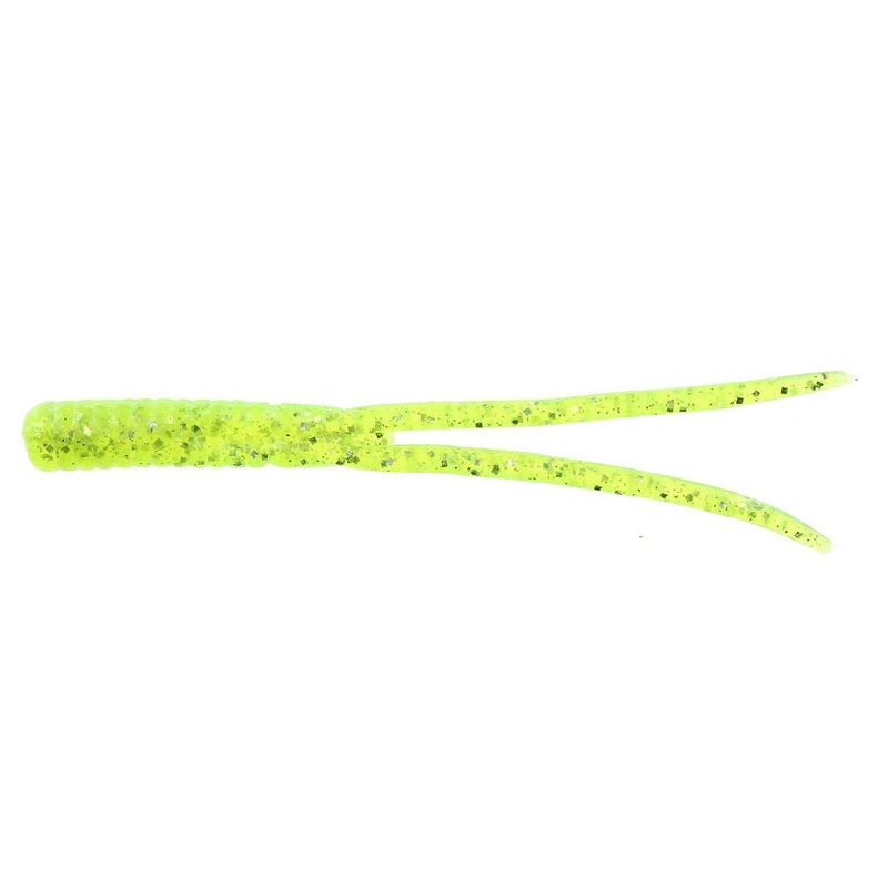 Zoom Split Tail Trailer 4” Chartreuse Giltter 20Pk