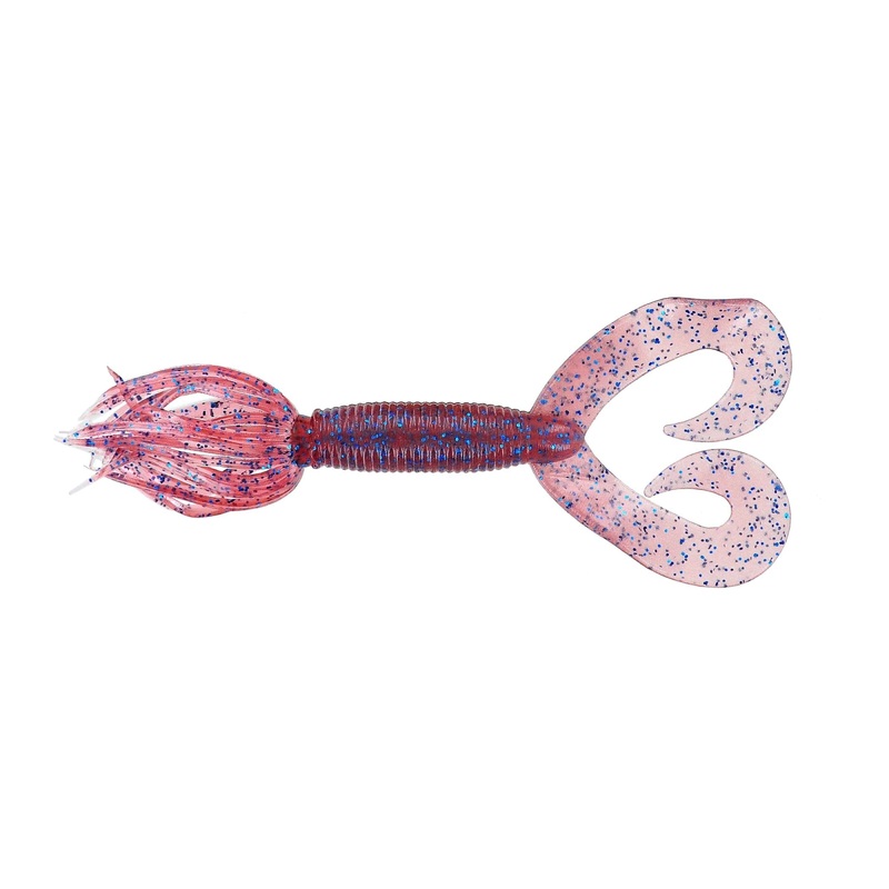 Yamamoto 5” Dt Hula Grub Cinnamon Red/Blue Fl 10Pk