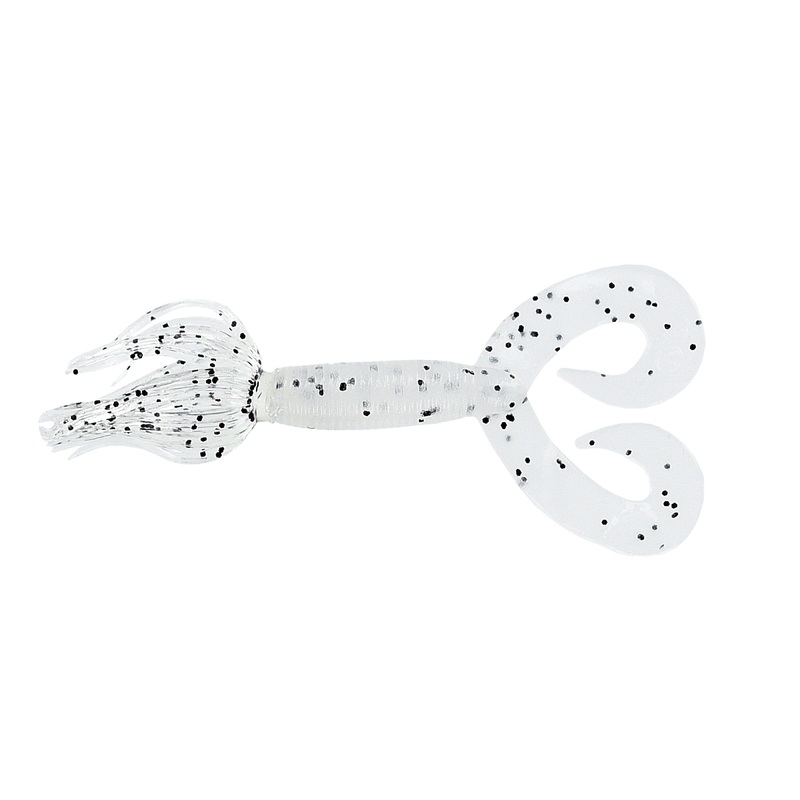 Yamamoto 5” Dt Hula Grub Clear W/Lg Blk Flk 10Pk