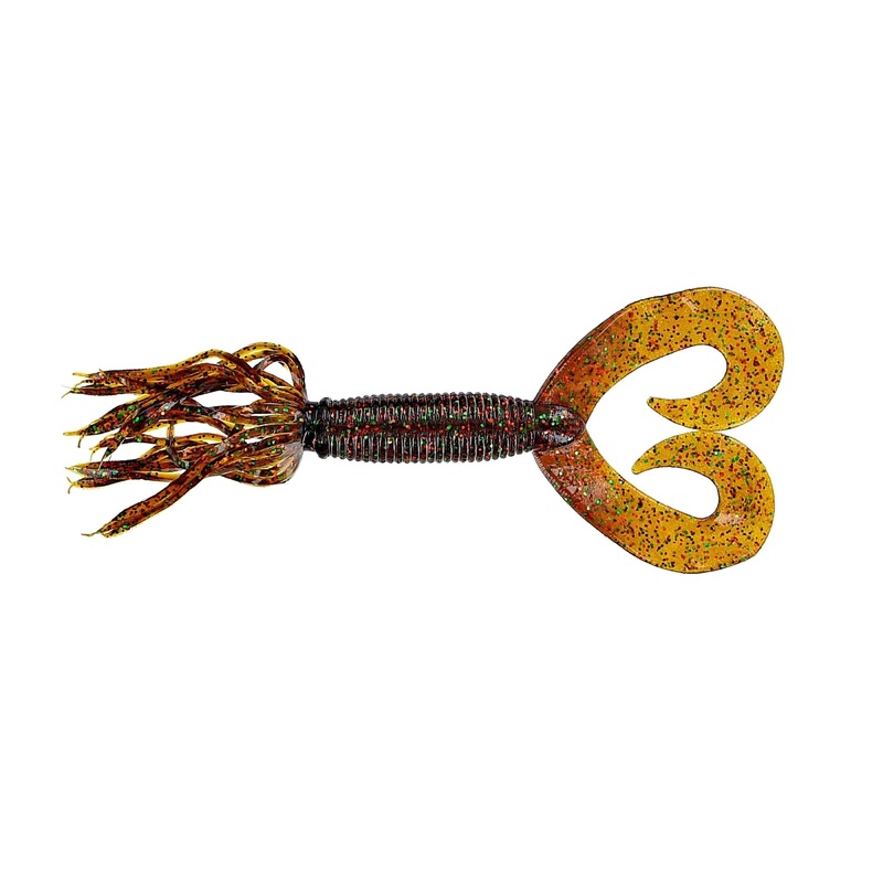 Yamamoto 5” Dt Hula Grub Smoke Rtbeer/Grn&Cop 10Pk