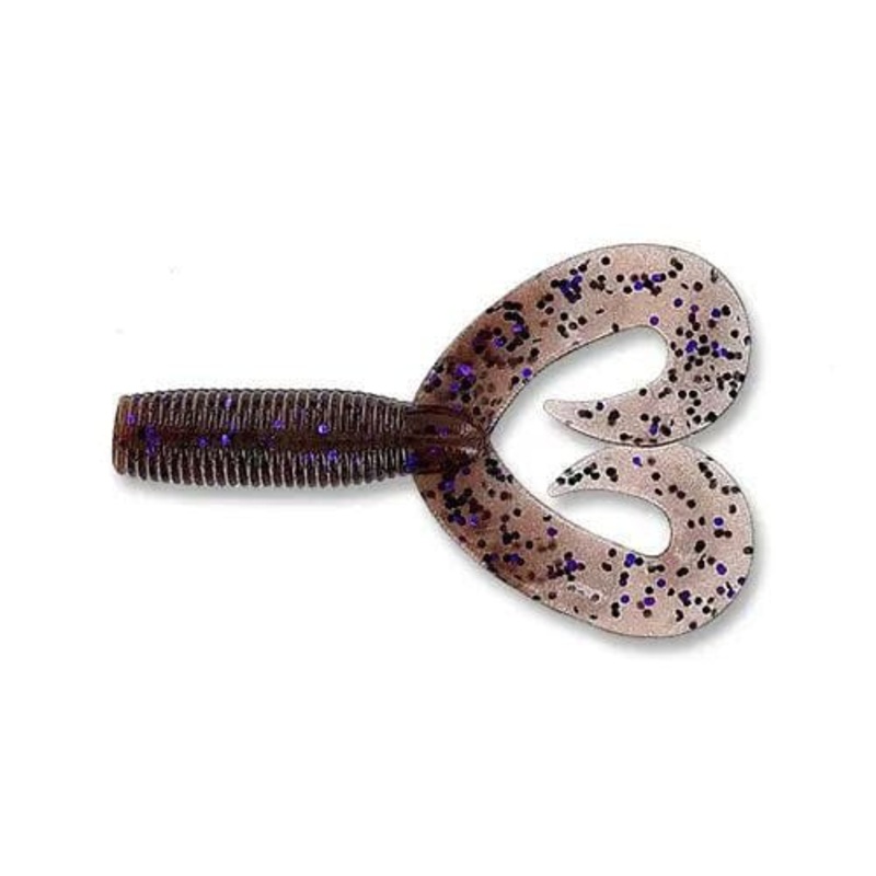 Yamamoto Double Tail Grub Cinnamon Black Purple Flake