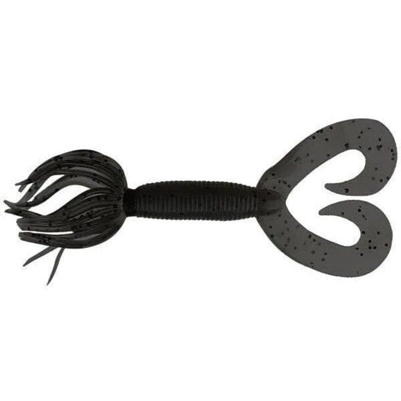 Yamamoto 5” Dt Hula Grub Smoke Black Flake