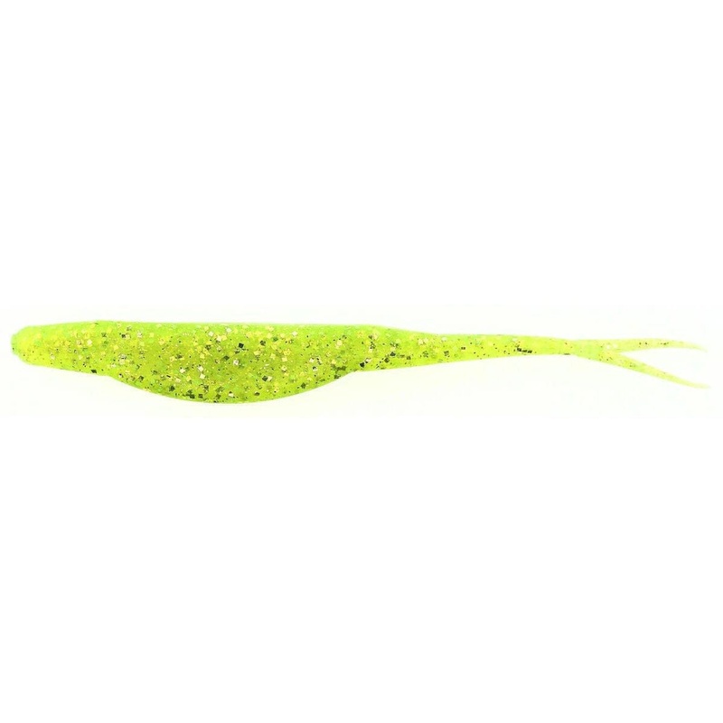 Zoom Super Fluke 5” Chartreuse Glitter 10Pk