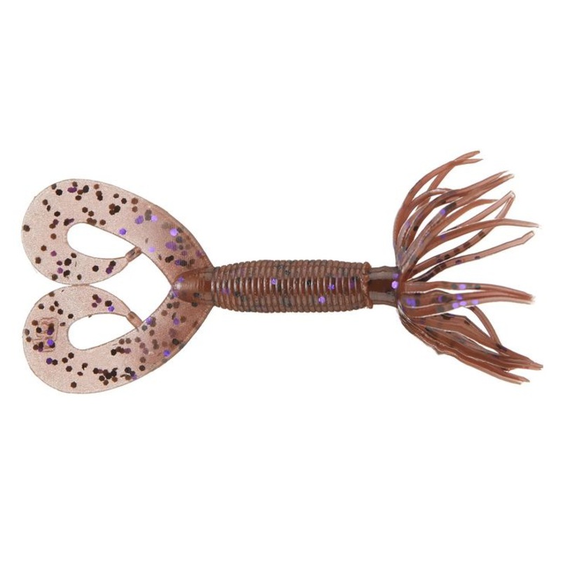 Yamamoto 2.5 Double Tail Hula Grub Cinnamon Black Purple Flk